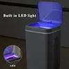 Waste Bins Smart Trash Cans Automatyczny czujnik kosza na śmieci do łazienki śmieci kuchennej puszka z lekkim LED Inteligentnym recyklingiem salonu 230210
