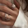 12Pcs Fashion Minimalist Irregular Twined Finger Rings Creative Geometric Punk Opening Rings For Women Girls Jewelry