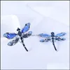 Pins Brooches Vintage Cor Pin Jewelry Big Dragonfly Brooch Scarf Buckle With Diamonds Animal Drop Delivery Dh1Cw