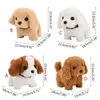 Cute Puppy Pet Dog Doll With Battery Control Halloween Birthday Gift For Boys Girls Walking Barking Kawaii Electronic Plush Toys