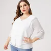 Chemise 2023 automne femmes à manches longues en mousseline de soie Blouse T-shirt mode dames rétro élégant maman vêtements grande taille femmes hauts