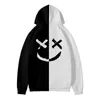 Men's Hoodies 2023 Men Smile Print Headwear Hoodie Pullovers Hip Streetwear Male Casual Fashion Loose Style Patchwork