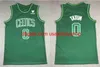 Män finalen patch basket Jayson Tatum Jersey 0 Jaylen Brown 7 Black Green White Team Color Breattable