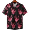 Camicie casual da uomo Camicie hawaiane di lusso da uomo Harajuku Samurai Tatuaggi giapponesi Stampati in 3D Moda Top Oversize Summer Streetwear