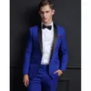 Abiti da uomo Nero da uomo da sposa 2 pezzi Moda elegante per il 2023 Smoking slim fit Party Groom Mens (Giacca Pantaloni Cravatta)