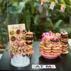 Other Festive Party Supplies 20 hole donut wall hanging donuts holder stand boards wedding decor accessory dinnertable decoration baby kids birthday party 230209