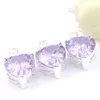 Colares pendentes 3 PCs Presentes de férias Big Oferta Coração Purple Amethyst Gemstone PendantsPenda