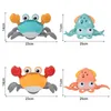 Bath Toys Kids Inductie Escape Crab Octopus kruipen speelgoed baby elektronische huisdieren muzikaal speelgoed educatieve peuter bewegende speelgoed kerstcadeauj230210