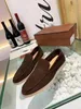 Luxuriöse Designer-Herren-Loro-Lazy-Loafer aus samtigem Leder im britischen Stil für Frühling und Herbst, LP-Damen-Walk-Mokassin-Kleiderschuhe 35-45