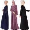 Casual klänningar muslimska kvinnor långärmad hijab klänning maxi abaya jalabiya islamiska klädrock kaftan marockansk modebemann