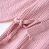 Women's Sleepwear Japanese Kimono Set 100%Cotton Pajamas Two-piece Couple Yukata Loose Men's And Women's Sweat Steaming Suit Home Service Set 230209