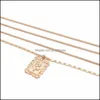 Anh￤nger Halskette MTI Layers Choker Rec Rose Blume Charms Halskette f￼r Frauen Schl￼sselbeinketten Mode European Bar Schmuck Gro￟handel DHSRG