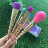 Tar Makeup Brushes Set Cosmetics Brush 5 Bright Color Rose Gold Spiral Shank Make-Up Brush Unicorn Screw Tools