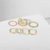 Кластерные кольца Tobilo Boho ретро -геометрия сустава кулака для женщин элегантный золотой цвет кросс -волновый кольцо кольца украшения украшения