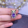 Bagues en grappe en argent sterling 925 avec pierres précieuses naturelles et tanzanite Bague chaton mignon 6 8 mm avec compétence