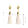 Dangle Lustre Boho Mode Colorf Déclaration Gland Boucles D'oreilles Pour Les Femmes Résine Druzy Pierre Pendentif Plaqué Or Crochet Long Bijoux Dhdrp