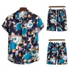 Survêtements pour hommes 2023 Été Hommes Hawaiian Ensembles Impression Costume À Manches Courtes Bouton Chemise Plage Shorts Ensemble Streetwear Casual Mens Survêtement