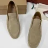 Designer de fábrica de sapatos Loropiana piana de camurça ovelha de ovelha sapatos de loafer masculino de sapatos de solteiro confortável