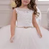 Girl Dresses White Flower Dress Kids Pageant Birthday Formal Party Lace Long First Communion Prom