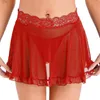 스커트 G-String Undwear See-Through Frilly Skirt 레이스 허리 밴드 단색 커버 업과 함께 섹시한 여성 하이 허리 미니 스커트