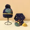 Hats Children's Winter Hat For Boys Girls With Earflaps Warm And Scarf Set Cute Cartoon Animals Kids Accessories