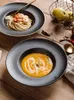 Platos nórdicos para el hogar creativo Retro Pasta sopa tazón Sushi cena restaurante suministros Assiette cocina DF50ZC