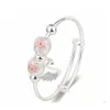 Braccialetto di cristallo Braccialetto di smalto rosa Fiori Braccialetti Braccialetti per gioielli da donna Ragazza Accessori alla moda Regali Oro bianco S Yydhhome Dr Dhhwl