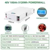 48V 100Ah Powerwall 6000 Cycles 5120Wh moniteur PC Max 32 parallèle LiFePO4 batterie intégrée 16S 51.2V 100A BMS pas de taxe