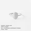 Delicate Oval Ring Dainty Gold Plated Blank Minimalist Feminist Rings For Women Wholesale