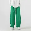 Men's Pants Fashion Trend Sports Casual Loose Elastic Waist Joggers Sweatpants Hip Hop Style Homme Green/black Trousers Y2302