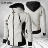 Men's Hoodies ZITY Zipper Hooded Sweatshirt Men Fashion 2023 Spring Casual Patchwork Fleece Warm Sweatshirts Male Streetswear Coat