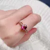 Solitaire Ring Colifelove Натуральный гранат пиропы 6 мм*8 мм 1 -crt VVS Серебряный серебро 925 Gemstone Jewelry Y2302