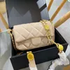 Coin Classic Mini Flap Double Chain Bags Gold Metal Hardware Matelasse Chain With Lucky Charms Crossbody Shoulder Luxury Designer Handbags 20CM