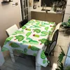 Table Cloth Cactus Cartoon Painting Tablecloth Oilproof Waterproof Rectangular Warm Home Practical For Dinner Party