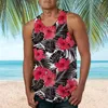 Etniska kläder Sullen T -skjortor för män Mäns sommarmode Casual Tank Top Loose Sports Beach Seaside Hawaiian Tryckt Vest Tops