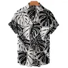 Men's Casual Shirts Men's Hawaiian Fashion Plants Printed Beach Aloha Shirt Short Sleeve Tops Tees 5XL Blouses Harajuku Hombre