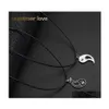 Pendant Necklaces Black White Splice Gossip Tai Chi Yin Yang Necklace For Couple Fashion Women Men Leather Rope Jewelry Drop Deliver Dh4Z3