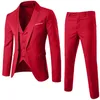 Mens Suit Blazers 남성 슬림 공식 3pcs 웨딩 무도회 꼭