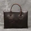 Briefcases Men Business Handbag Briefcase Casual Solid Color Thin Tablet Bag Retro Leisure Time Reticule