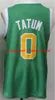 Мужчина баскетбол Jaylen Brown Jersey 7 Jayson Tatum 0 Дом Черно -зеленый белый серо -голубой командный колледж