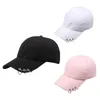 Ball Caps Women Men Korean Harajuku Cotton Baseball Cap z 3 metalowymi pierścieniami Hip Hop Street Regulowany kolor Snapback Dad Hat G230209