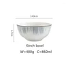 Plattor Nordic Minimalism Style White Rishes Set Ceramic Table Seares Ris Salad Noodles Bowl for Family El 1PC