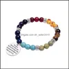 Beaded Strands Agate Colorf Handgjorda Beaded Armband f￶r m￤n Kvinnor Fashion Natural Stone Chakra Yoga Energy Pendant Jewelry Gift Dr Dhumr