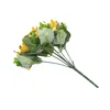 Fiori decorativi Materiale per ghirlande fai-da-te a 7 forchette Girasole giallo artificiale Fiore per matrimoni Forniture per feste festive Accessori per la decorazione della casa