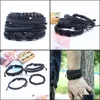 Strands z koralikami 4PCS/SET Europe and the United States Prosty retro garnitur bransoletka DIY tkanin mens skórzana kropla biżuteria BR dhezd