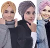 Basker variation headscarf turban hatt baotou muslim dur med pärlor prom hemtillbehör för kvinnor