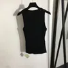 Kadınlar Moda Tasarımcısı Kolsuz Yelek Bayanlar Yaz Örgü T Shirt Giyim için Nakış Örme Tanklar Tees