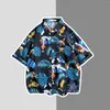 Men's Casual Shirts Hawaii For Men And Women Blouse Vacation Beach Painting Vintage 3d Print Hawaiian Summer Short Sleeve Cardigan Top