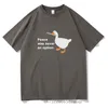 Men's T-Shirts Goose Peace Was Never An Option Tshirt Unisex Shrink-proof Cotton Tee Fashion Leisure Cool Men T-shirts Summer Women T Shirt 230210