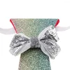 Bow Ties Kids Pre -bundna justerbara paljetter Nacke Tie Holiday Party Dress Up